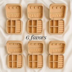 6 Ava Pink Vegan Leather Travel Jewelry Cases — Bridesmaid Gift Collection